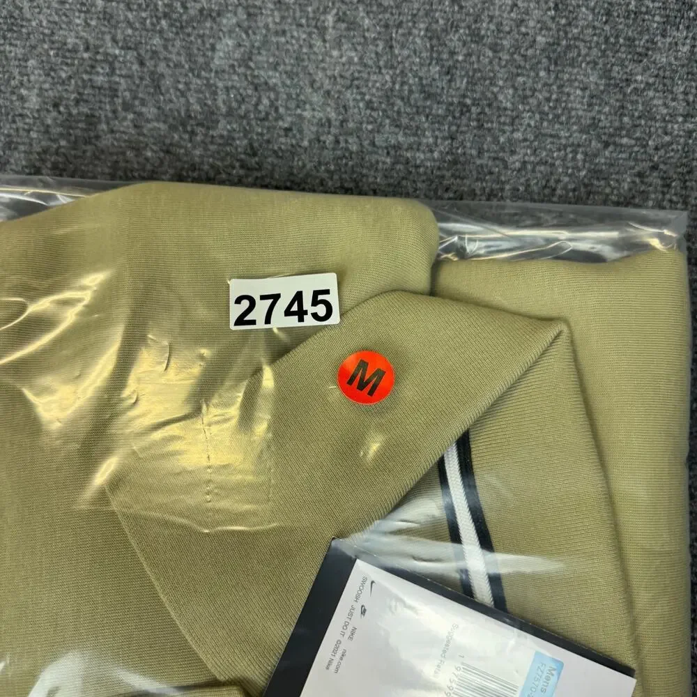 Nike Tech Fleece Reimagined Polo Mens Medium Tall‎ Long Sleeve Olive FZ7570-276